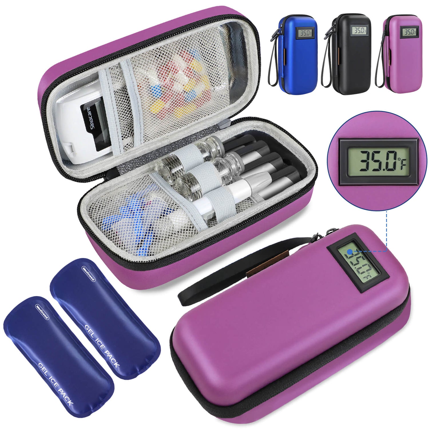 Portable Insulin Cooler with Temperature Display