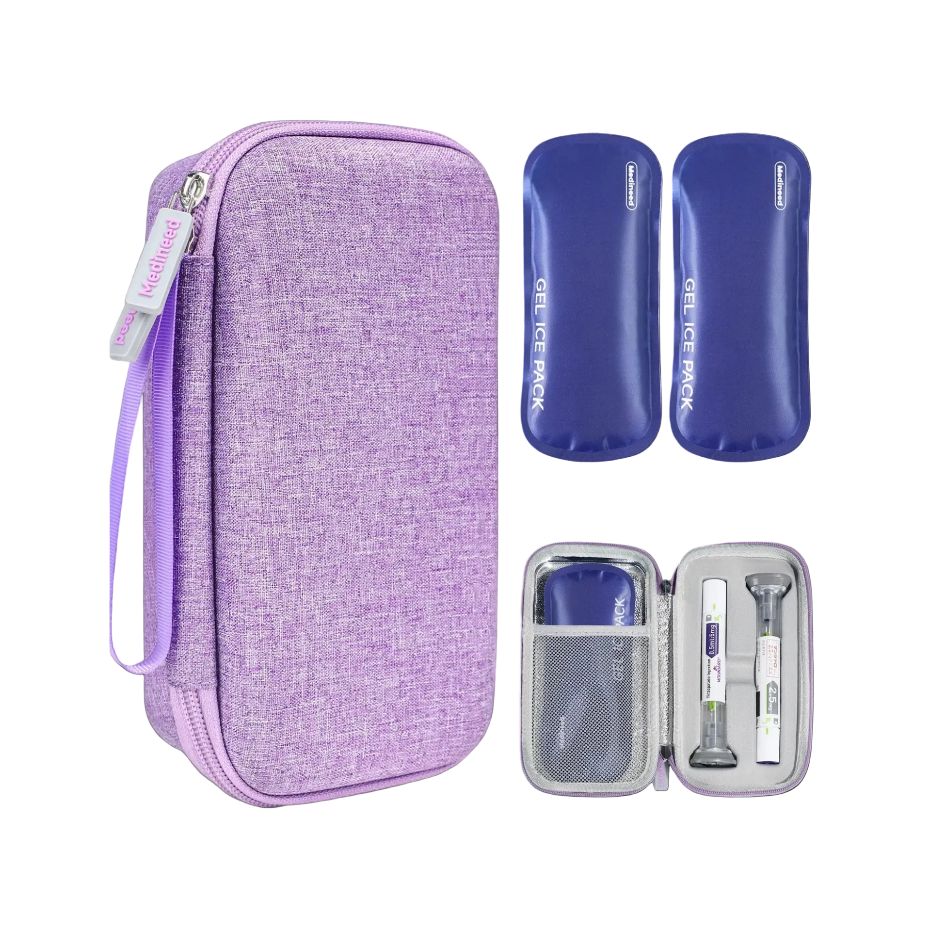 tirzepatide case Purple Big Insulated Travel Case for Mounjaro Zepbound Pens, TSA Appro –  MEDINEED